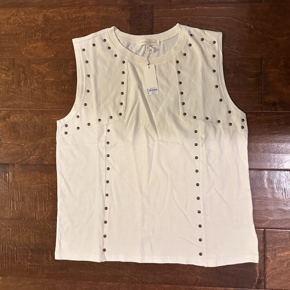 Stud detailed sleeveless tank